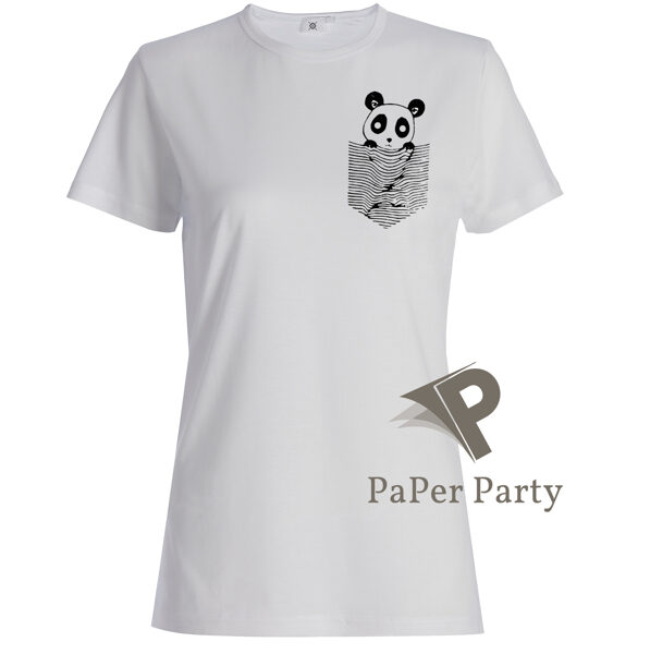 Sieviešu T-krekls - Panda kabatā